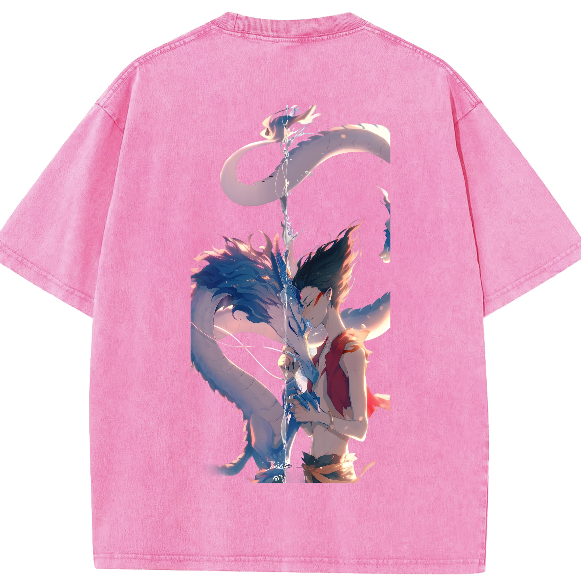 （画像用） Ne Zha 2 ナタ 魔童の大暴れ 綿100% ヴィンテージ風 半袖Tシャツ（背面プリント）